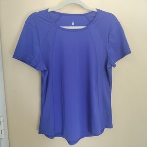 Spyder Women's Blue Athletic Top L Workout Fitness Gym Stretch Performance